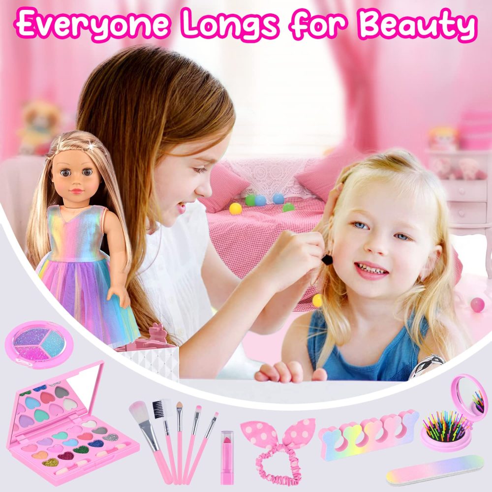 15 Pcs 18 Inch Doll Accessories - Dress with Makeup Set for Generation Dolls - Clothes and Accessories (Doll Not Included)