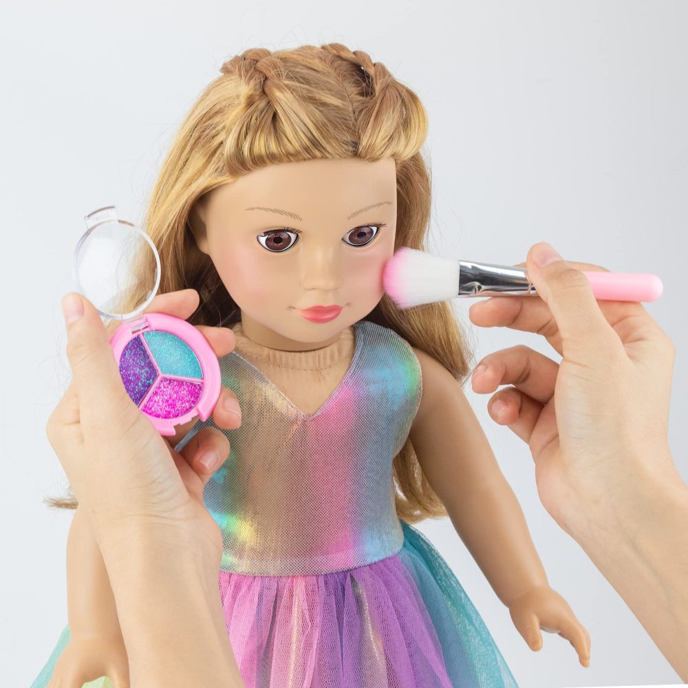 15 Pcs 18 Inch Doll Accessories - Dress with Makeup Set for Generation Dolls - Clothes and Accessories (Doll Not Included)