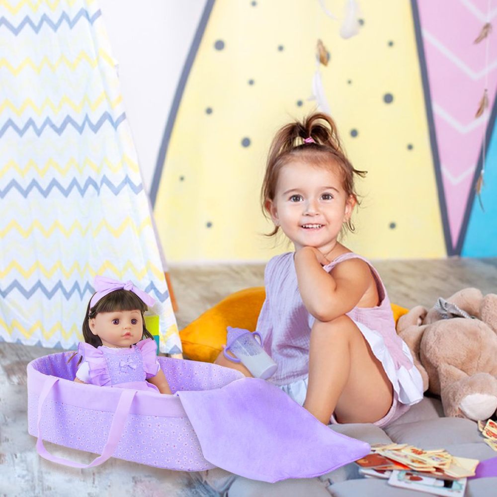 18 Inch American Doll with Doll Clothes and Accessories Including 18 Inch Doll Rainbow Dress Bow Bag Shoes Hairpin Necklace for Kids