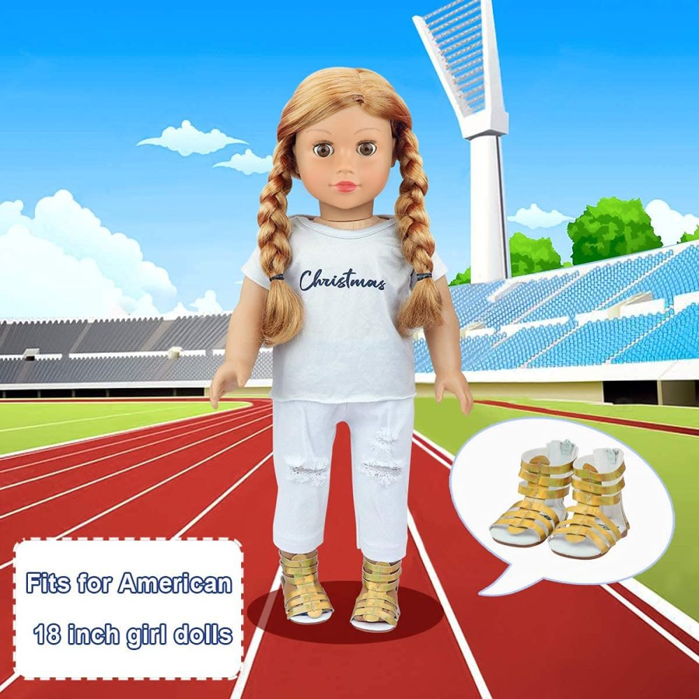 Fashion 8 Pairs of 18 Inch Girl Doll Shoes and 1 Baby Doll Backpack for 18 Inch Girl Doll and Other 18 Inch Doll