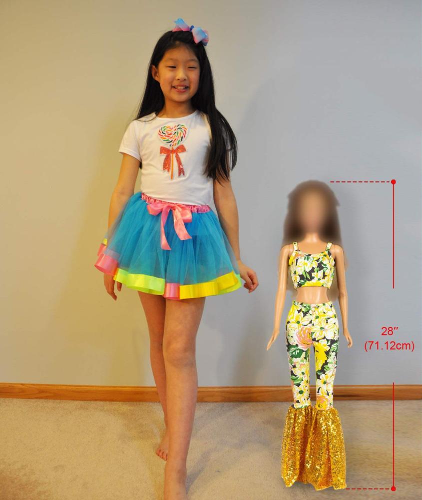 3 Sets 28 inch Fashion Doll Clothes Casual Outfits Dresses for 28 Inch Girl Doll Clothes, Fashion Floral Printed Leopard 28 Inch Doll Clothing