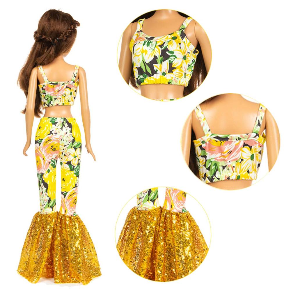 3 Sets 28 inch Fashion Doll Clothes Casual Outfits Dresses for 28 Inch Girl Doll Clothes, Fashion Floral Printed Leopard 28 Inch Doll Clothing