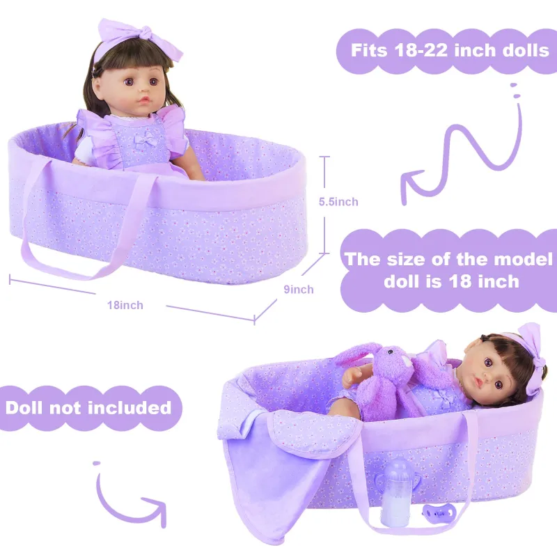 18 Inch American Doll with Doll Clothes and Accessories Including 18 Inch Doll Rainbow Dress Bow Bag Shoes Hairpin Necklace for Kids