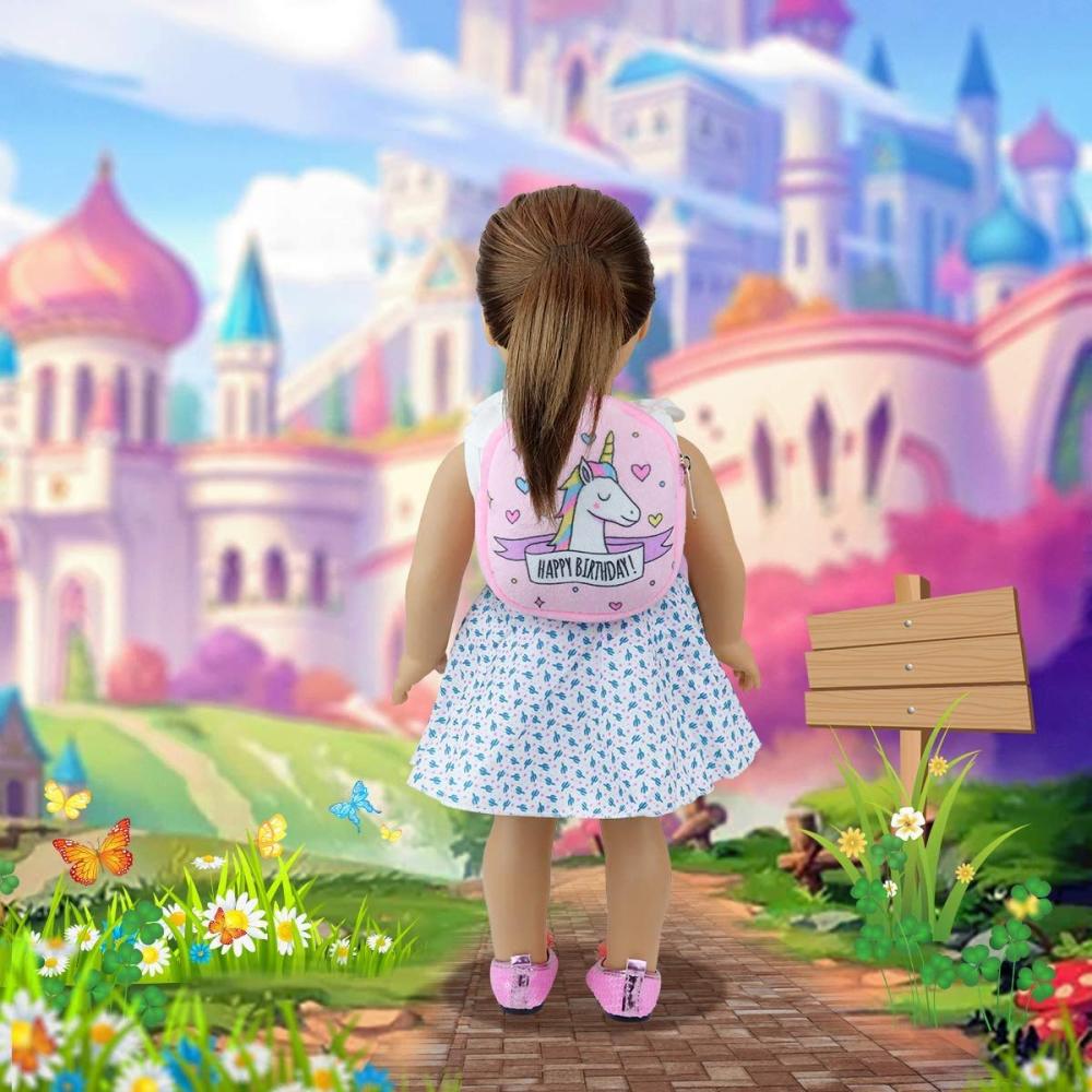 Fashion 8 Pairs of 18 Inch Girl Doll Shoes and 1 Baby Doll Backpack for 18 Inch Girl Doll and Other 18 Inch Doll