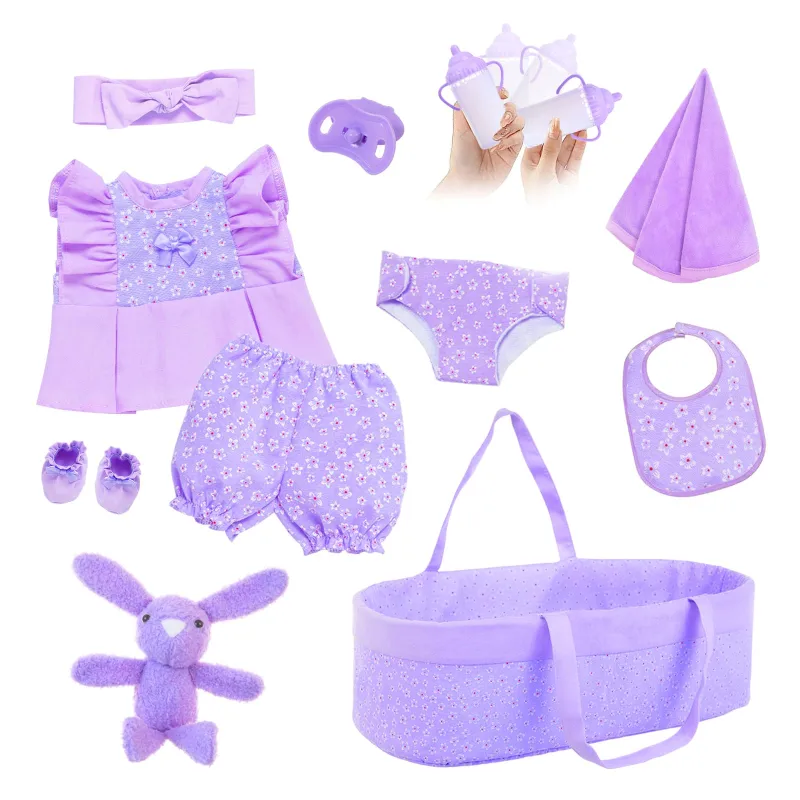 18 Inch American Doll with Doll Clothes and Accessories Including 18 Inch Doll Rainbow Dress Bow Bag Shoes Hairpin Necklace for Kids