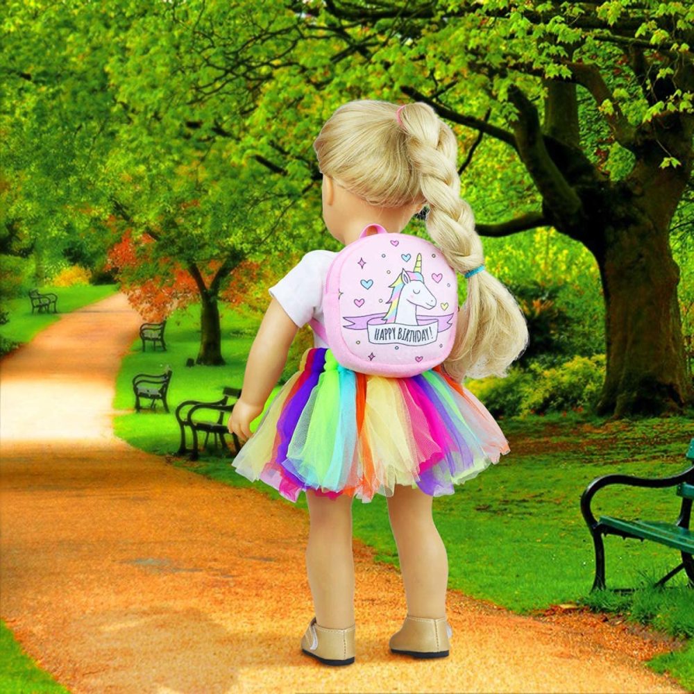 Fashion 8 Pairs of 18 Inch Girl Doll Shoes and 1 Baby Doll Backpack for 18 Inch Girl Doll and Other 18 Inch Doll