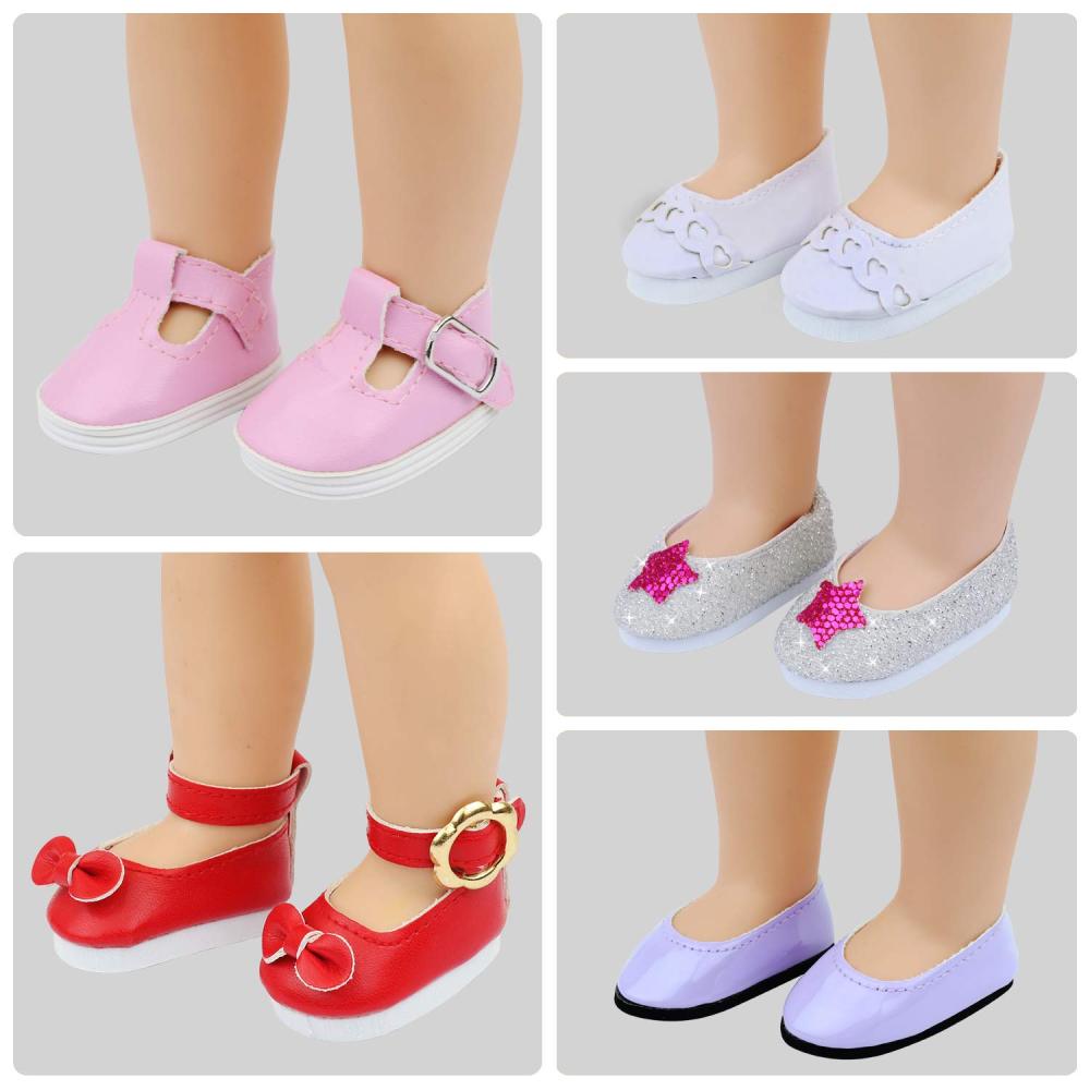 10 Pairs of 14.5 Inch Doll Shoes for 14.5 Inch Dolls Party Casual Sports Shoes Snow Boots Leather Shoes Accessories