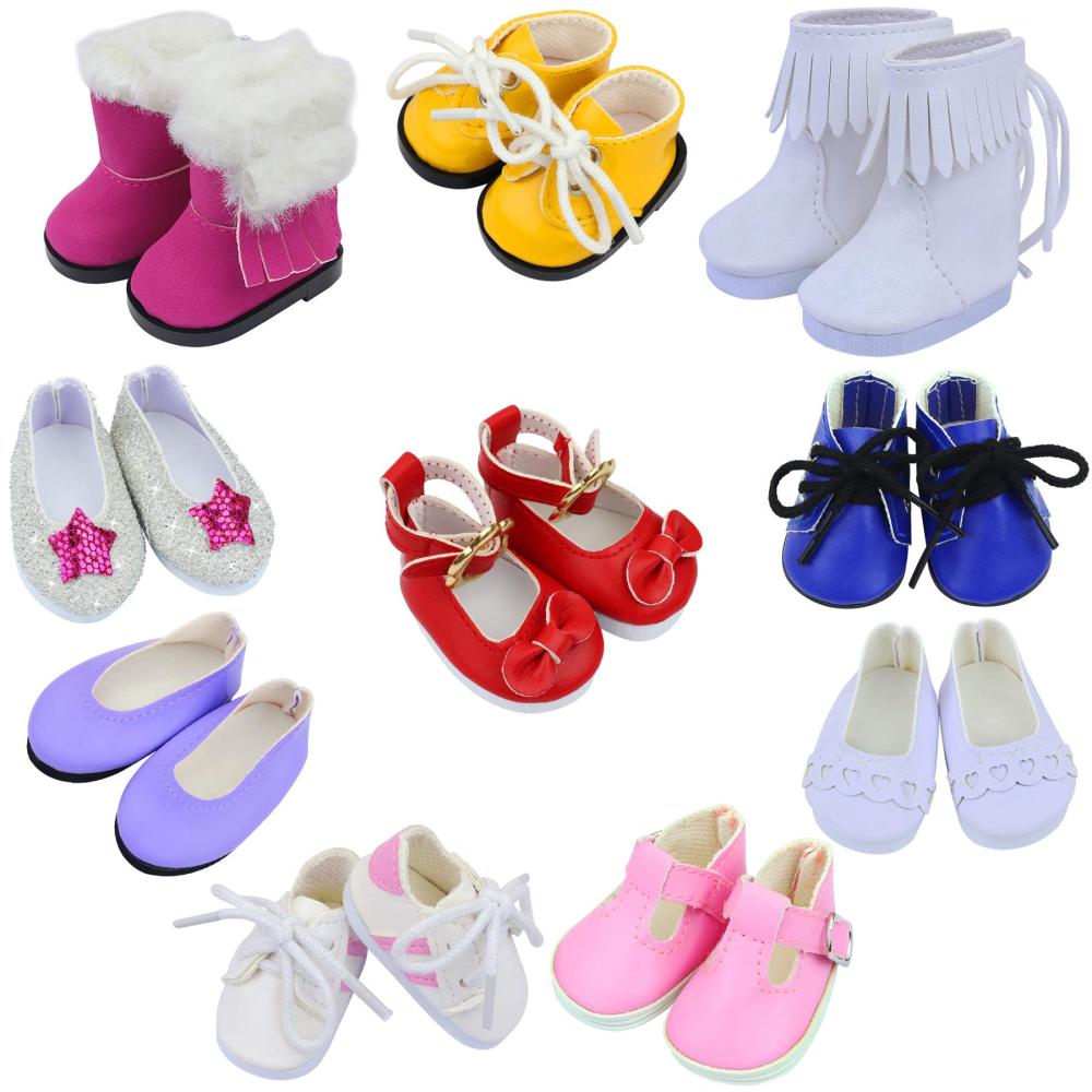 10 Pairs of 14.5 Inch Doll Shoes for 14.5 Inch Dolls Party Casual Sports Shoes Snow Boots Leather Shoes Accessories