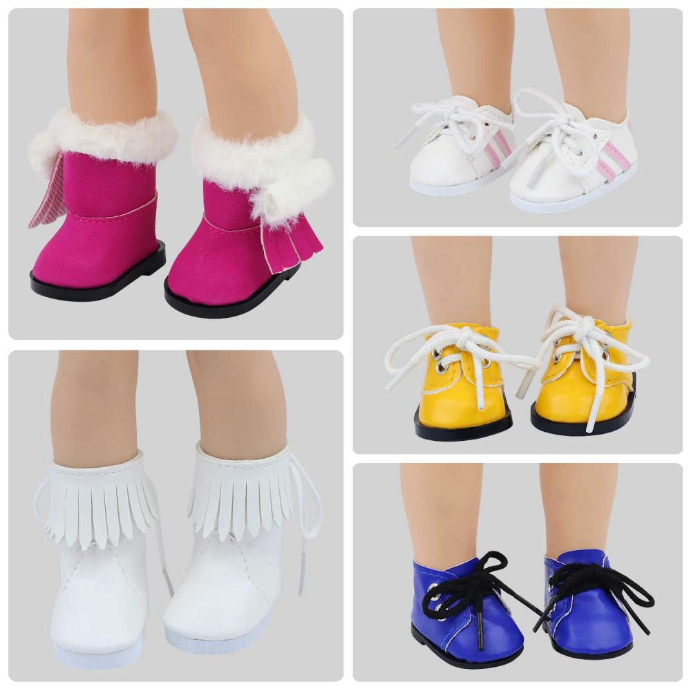 10 Pairs of 14.5 Inch Doll Shoes for 14.5 Inch Dolls Party Casual Sports Shoes Snow Boots Leather Shoes Accessories
