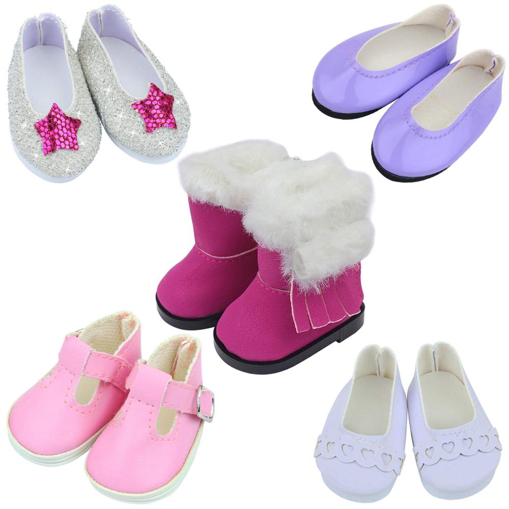 10 Pairs of 14.5 Inch Doll Shoes for 14.5 Inch Dolls Party Casual Sports Shoes Snow Boots Leather Shoes Accessories