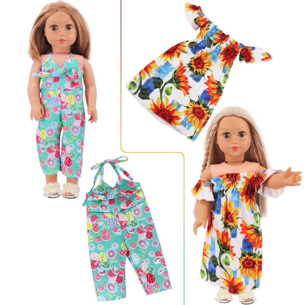 10 Sets 18 Inch Doll Clothes - 18 pcs Doll Clothing Doll Outfits Dress Swimsuits Jumpsuit Tights for 18 Inch Dolls Christmas Birthday Gift
