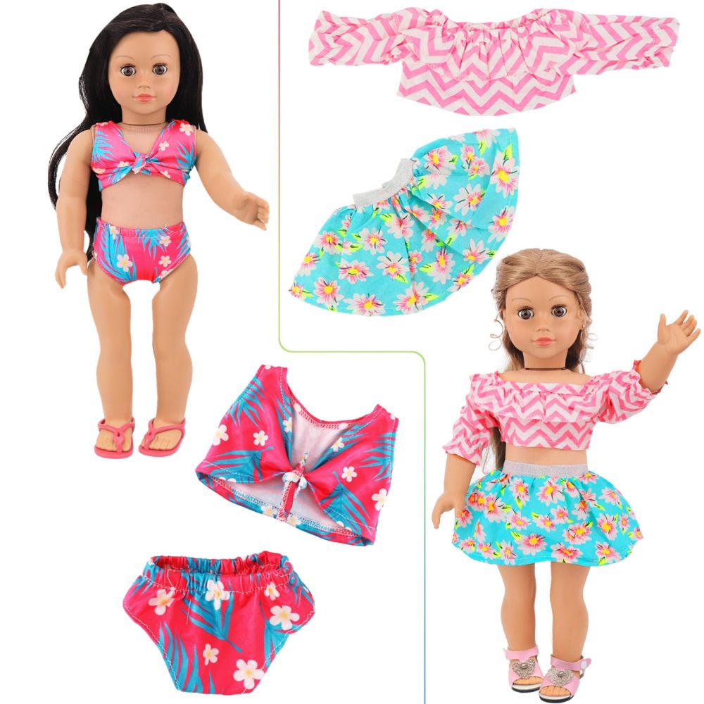10 Sets 18 Inch Doll Clothes - 18 pcs Doll Clothing Doll Outfits Dress Swimsuits Jumpsuit Tights for 18 Inch Dolls Christmas Birthday Gift