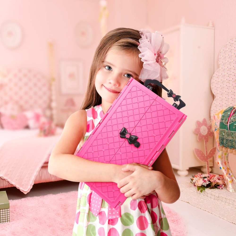 146 Pcs 11.5 Inch Doll Closet Wardrobe with Clothes Dresses Shoes and Other Accessories for 11.5 Inch Girl Doll Stuff Kids Girl Age 6 to 12