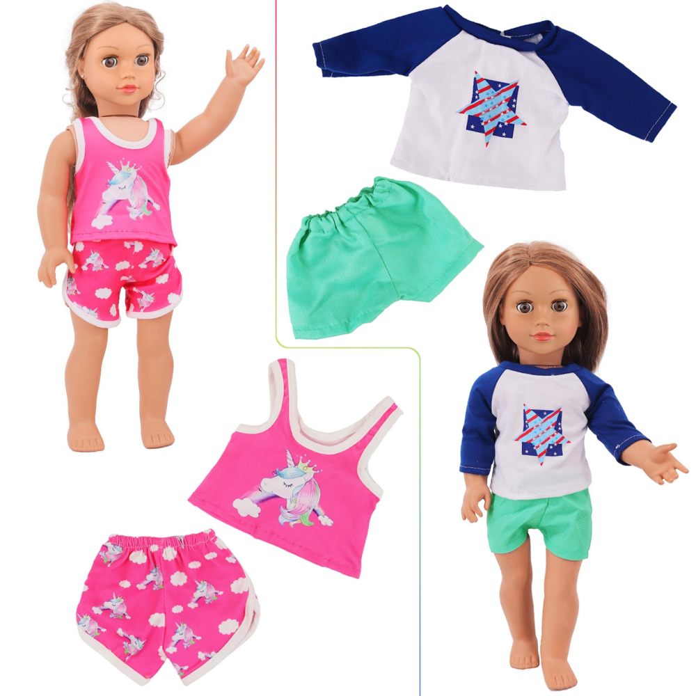 10 Sets 18 Inch Doll Clothes - 18 pcs Doll Clothing Doll Outfits Dress Swimsuits Jumpsuit Tights for 18 Inch Dolls Christmas Birthday Gift
