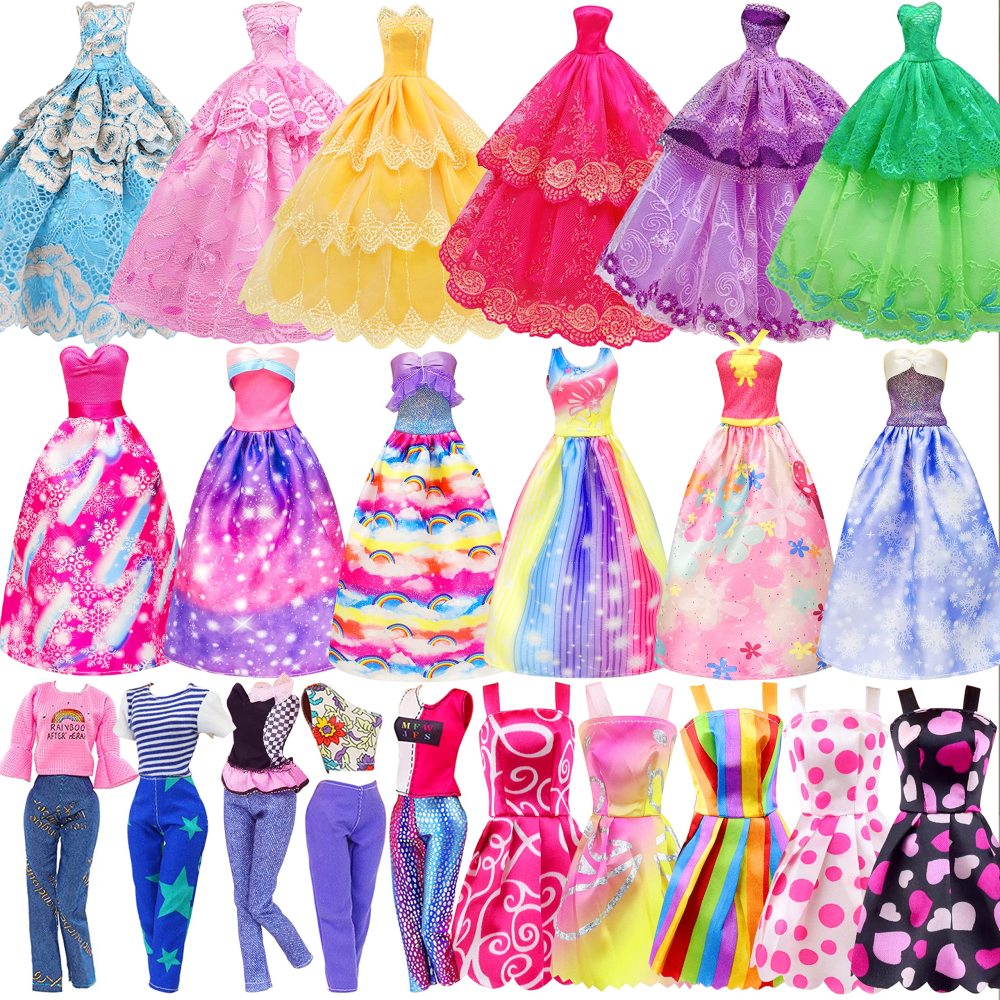 146 Pcs 11.5 Inch Doll Closet Wardrobe with Clothes Dresses Shoes and Other Accessories for 11.5 Inch Girl Doll Stuff Kids Girl Age 6 to 12
