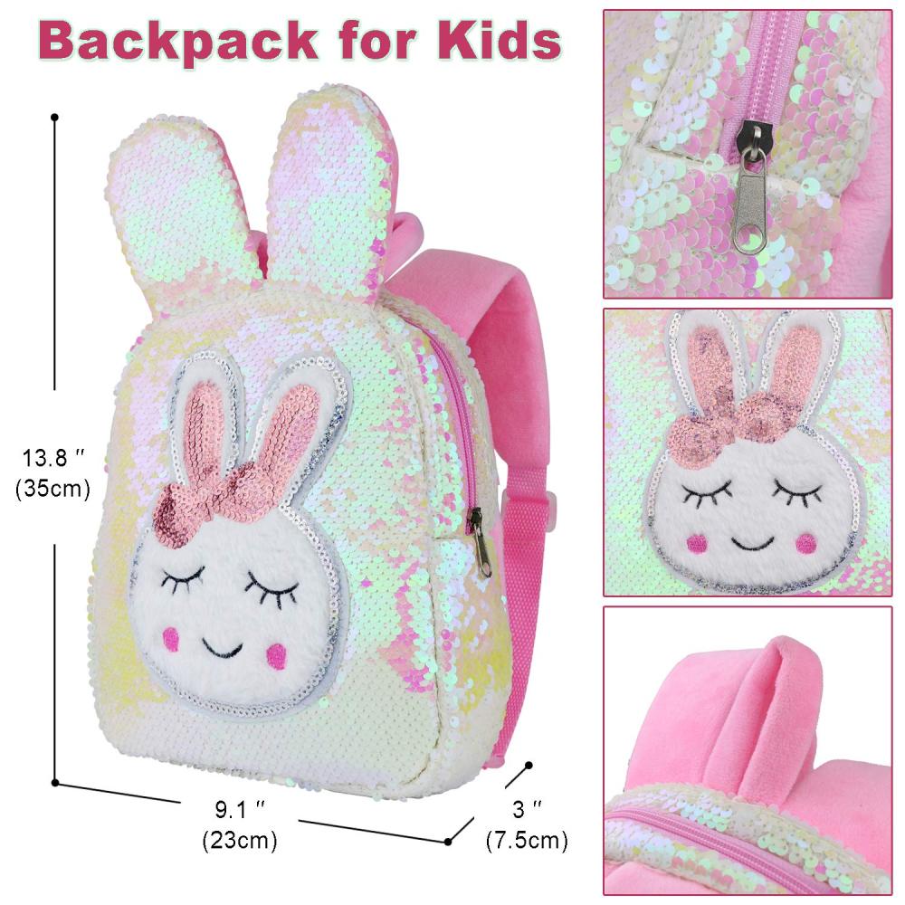 4 Sets 18 Inch Doll Clothes and Shoe and Cute Bag for Kids Casual Wear Oufits for 18 Inch Girl Doll Clothes with Hair Band Easter Bunny Backpack Birthday Gift for Kids