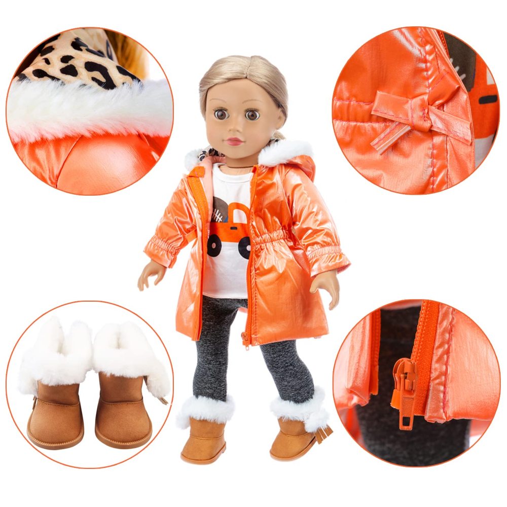 4 Sets 18 Inch Doll Clothes and Shoe and Cute Bag for Kids Casual Wear Oufits for 18 Inch Girl Doll Clothes with Hair Band Easter Bunny Backpack Birthday Gift for Kids