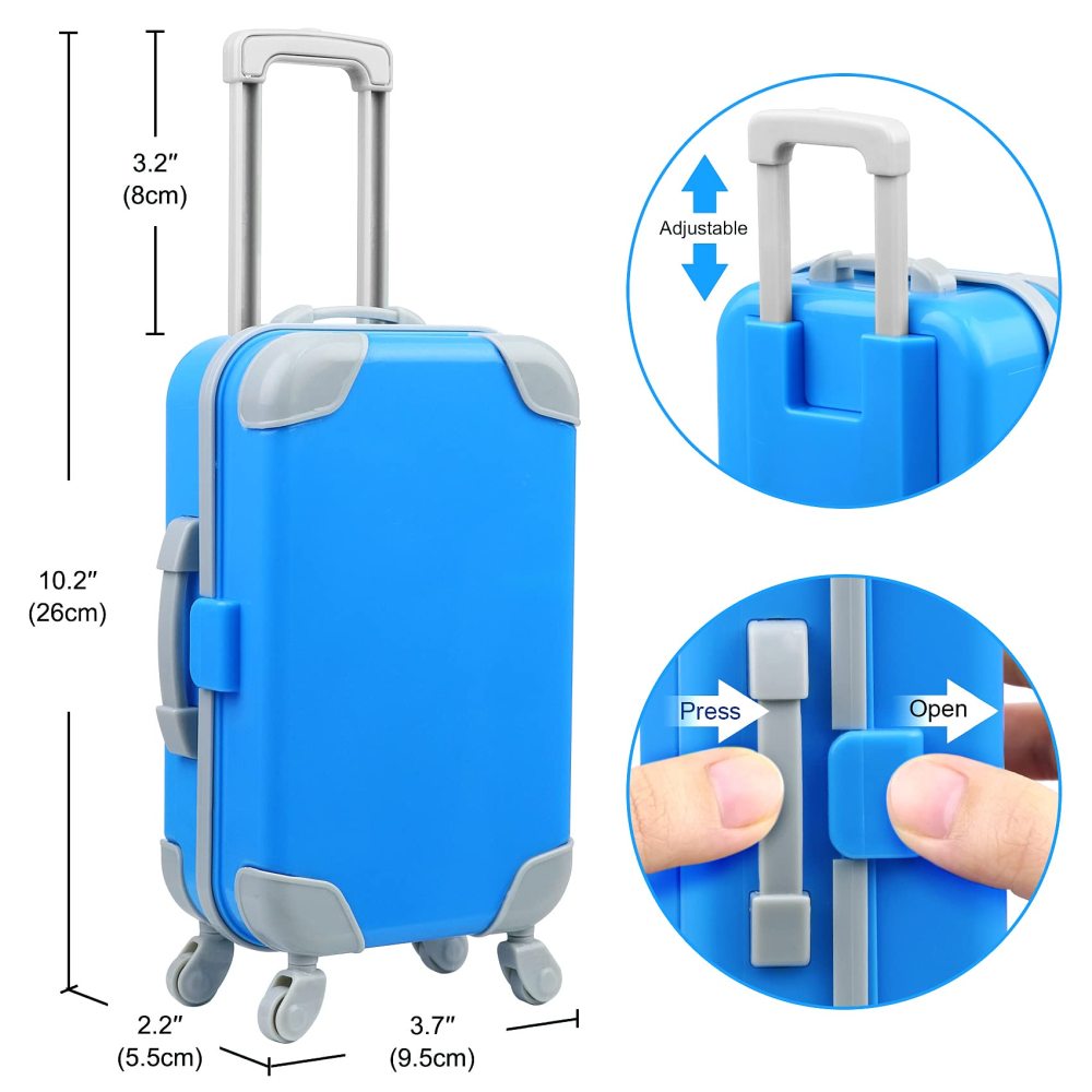 24 Pcs 18 Inch Boy Doll Clothes and Accessories Suitcase Play Set Included Travel Carrier Clothes Camera Phone Travel Pillow Passport Tickets Cashes Credit Card Map