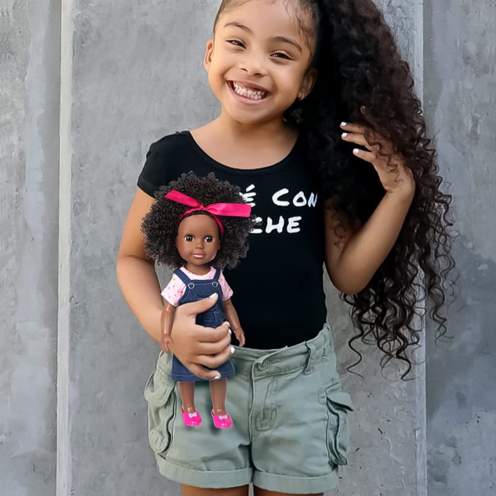 Black Doll 14.5 Inch Baby Girl Doll and Clothes Set African Washable Realistic Silicone Girl Dolls -Best Gift for Girls