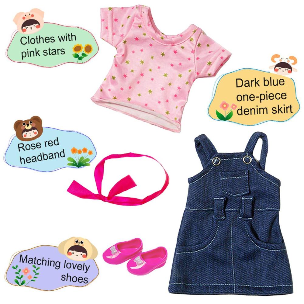 14.5" African Baby Girl Doll with Clothes Set - Washable Realistic Silicone Toy - Best Gift for Kids