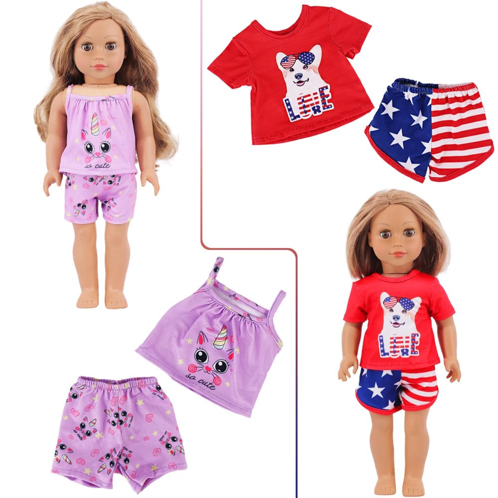 10 Sets American 18 Inch Doll Clothes and Accessories include Doll Clothing Dress Fit for 18 inch Dolls ( No Doll