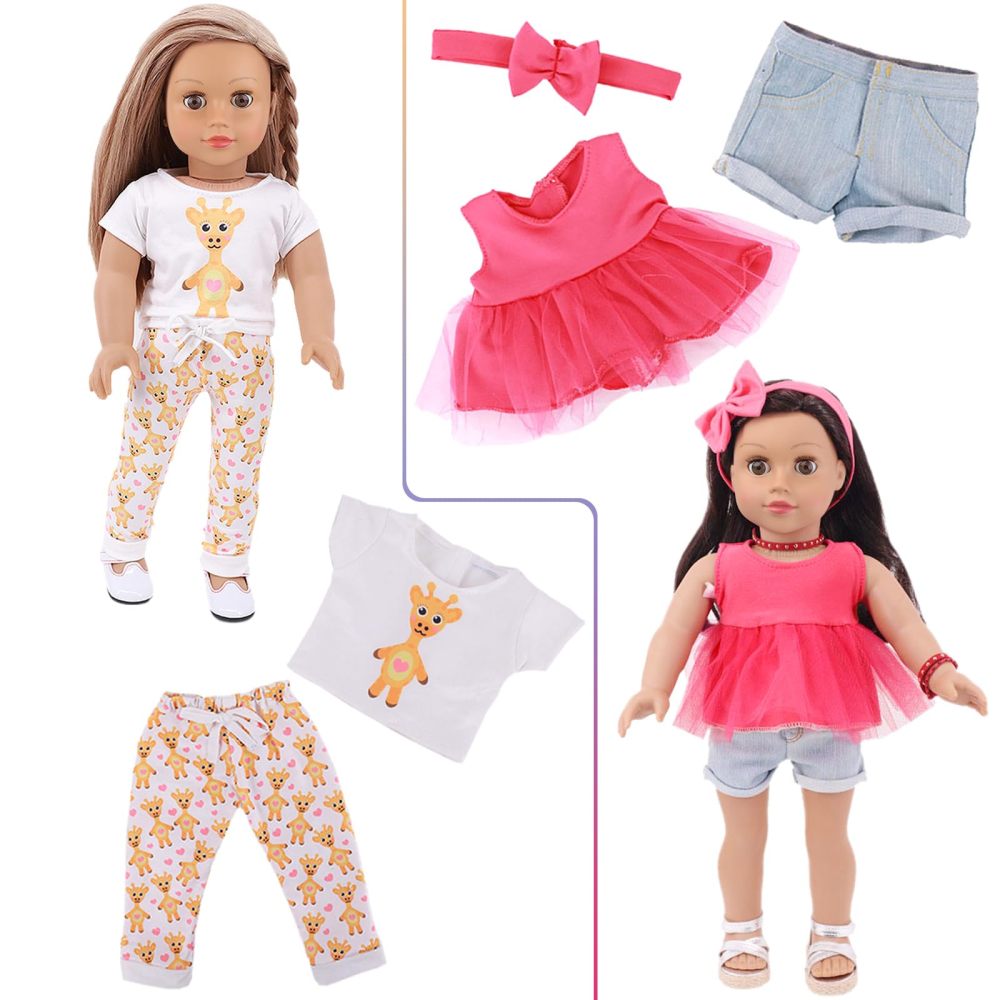 10 Sets American 18 Inch Doll Clothes and Accessories include Doll Clothing Dress Fit for 18 inch Dolls ( No Doll