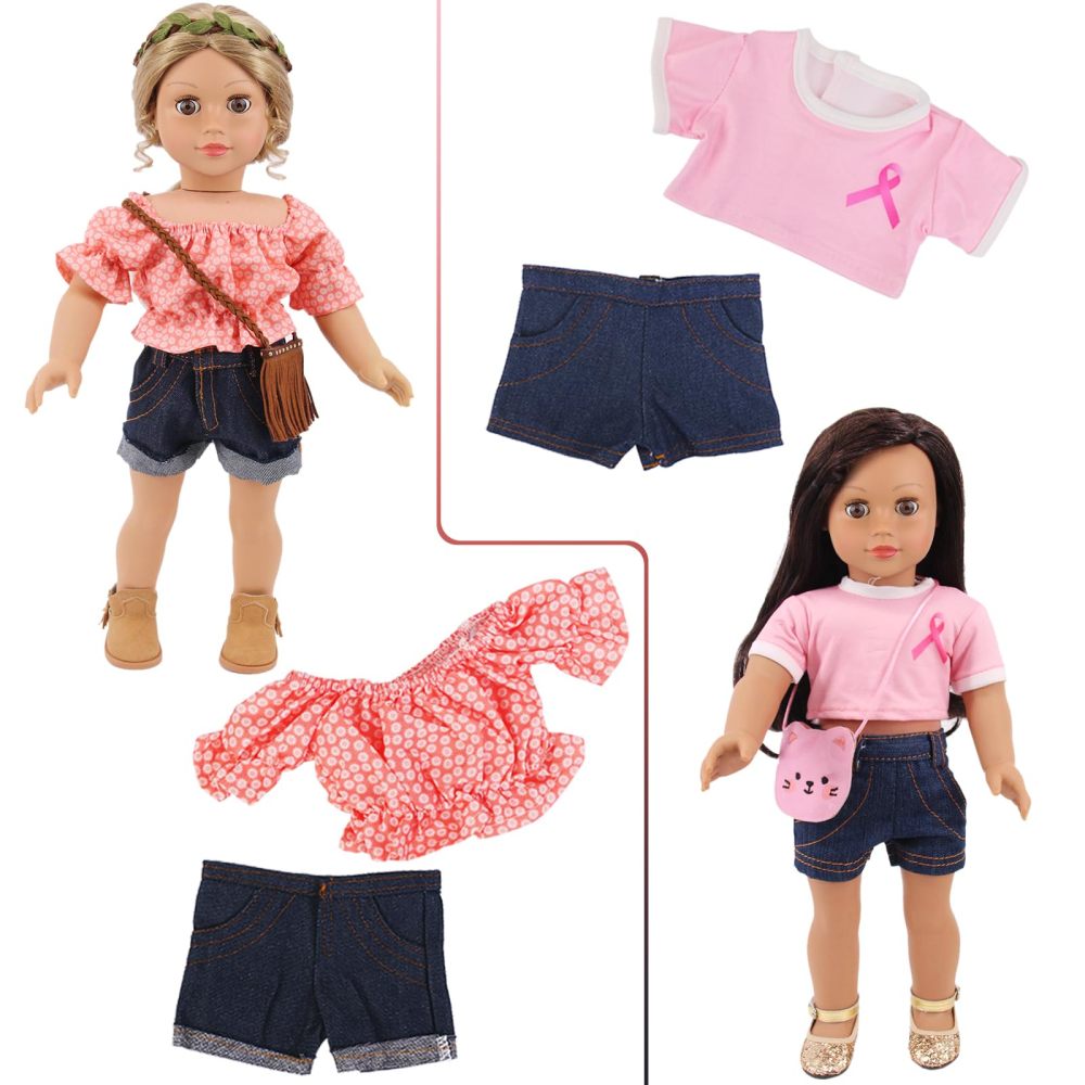 10 Sets American 18 Inch Doll Clothes and Accessories include Doll Clothing Dress Fit for 18 inch Dolls ( No Doll