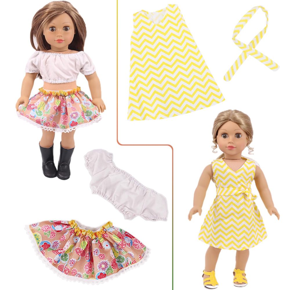 10 Sets American 18 Inch Doll Clothes and Accessories include Doll Clothing Dress Fit for 18 inch Dolls ( No Doll