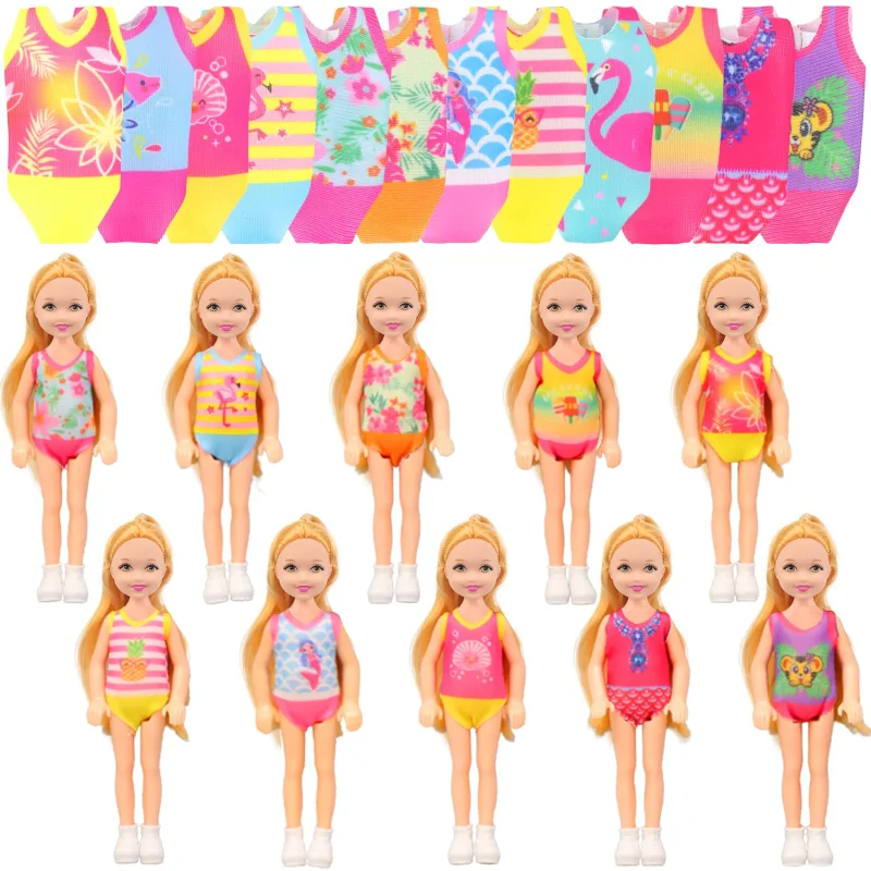 ZITA ELEMENT 16 Pcs 5.3 Inch - 6 Inch Girl Doll Clothes and Accessories - 3 Dresses, 3 Swimsuits, 2 Shoes, 5 Outfits Hangers, 1 Skateboard, 1 Glasses