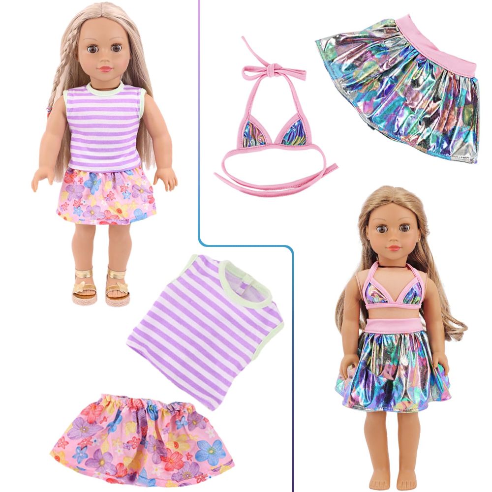 10 Sets American 18 Inch Doll Clothes and Accessories include Doll Clothing Dress Fit for 18 inch Dolls ( No Doll