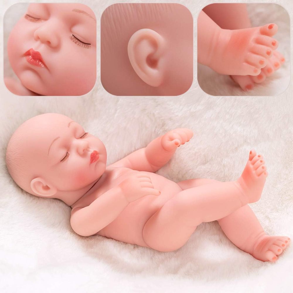 Ecore Fun 10 Inch New-born Reborn Doll Baby Doll and Clothes Set Washable Realistic Silicone Baby Dolls with Cute Sunflower Jumpsuit Clothes-Best Gift