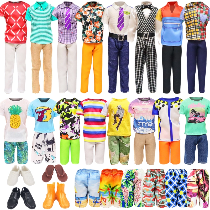 Package Includes 3 Sets Shorts and Tops, 2 Sets Pants and Tops, 2 Swimming Trunks, 4 Pairs Shoes.(Random Styles and NO DOLL!