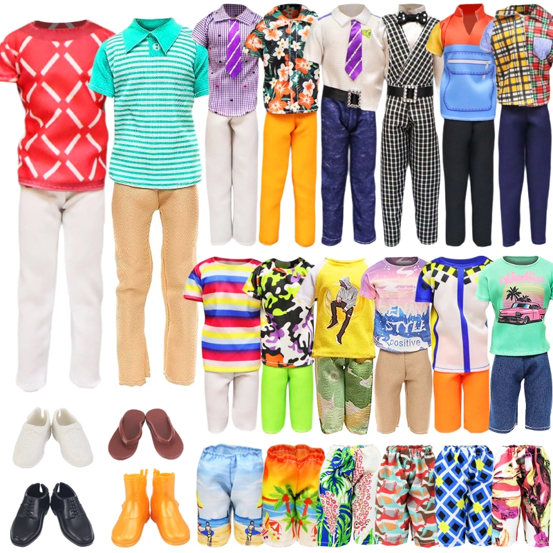 Package Includes 3 Sets Shorts and Tops, 2 Sets Pants and Tops, 2 Swimming Trunks, 4 Pairs Shoes.(Random Styles and NO DOLL!