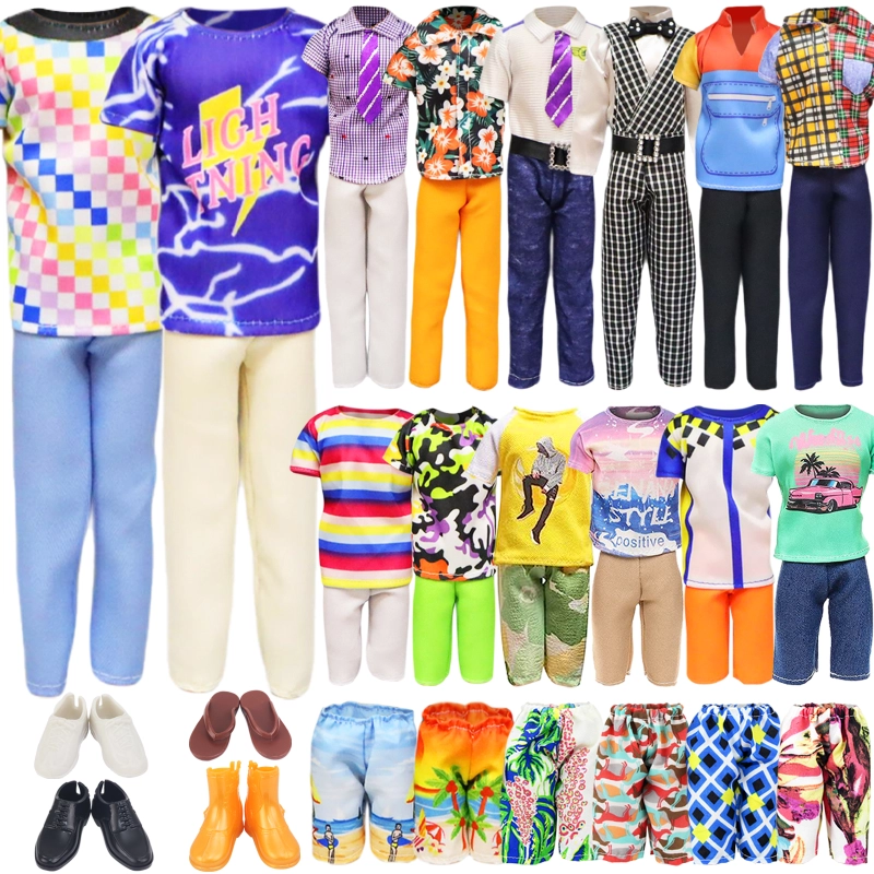 Package Includes 3 Sets Shorts and Tops, 2 Sets Pants and Tops, 2 Swimming Trunks, 4 Pairs Shoes.(Random Styles and NO DOLL!