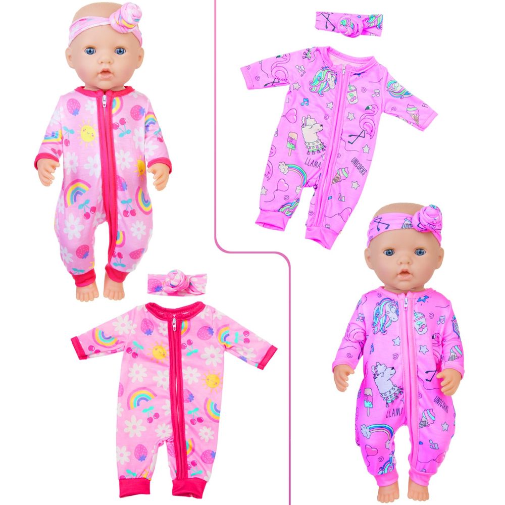 5 Sets 14-18 Inch Baby Doll Clothes Outfits Casual Wear for 17 Inch Baby Doll Clothes 10 Pcs Doll Clothes and Accessories for 15 Inch Doll to 18 Inch Doll