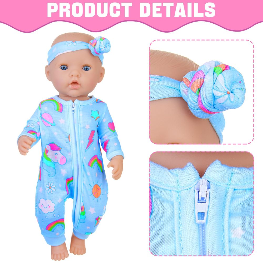 5 Sets 14-18 Inch Baby Doll Clothes Outfits Casual Wear for 17 Inch Baby Doll Clothes 10 Pcs Doll Clothes and Accessories for 15 Inch Doll to 18 Inch Doll
