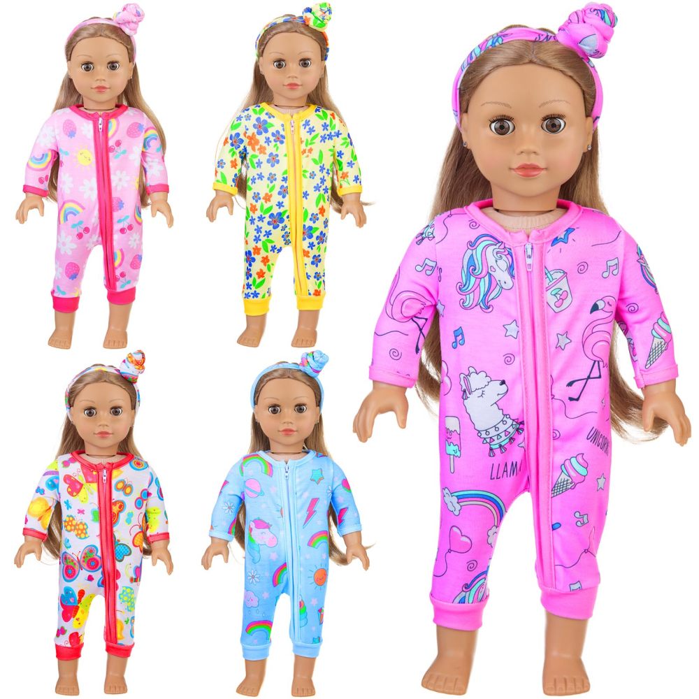 5 Sets 14-18 Inch Baby Doll Clothes Outfits Casual Wear for 17 Inch Baby Doll Clothes 10 Pcs Doll Clothes and Accessories for 15 Inch Doll to 18 Inch Doll