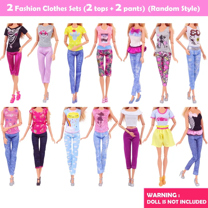 43 Pcs Doll Clothes and Accessories, 2 Wedding Gowns 2 Fashion Skirts 5 Mini Dresses 2 Fashion Clothes Sets 2 Bikini Swimsuits 10 Hangers 10 Necklaces 10 Shoes Perfect for 11.5 Inch Dolls