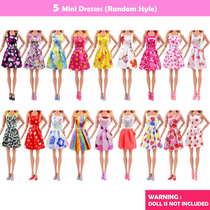 43 Pcs Doll Clothes and Accessories, 2 Wedding Gowns 2 Fashion Skirts 5 Mini Dresses 2 Fashion Clothes Sets 2 Bikini Swimsuits 10 Hangers 10 Necklaces 10 Shoes Perfect for 11.5 Inch Dolls
