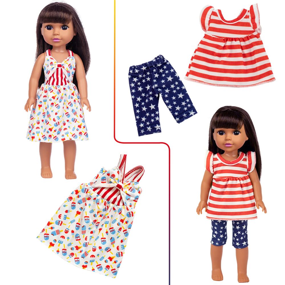 10 Sets Fashion 14.5 Inch Girl Doll Clothes and Party Dress for 14 - 14.5 Inch Doll Clothes Outfits and Accessories