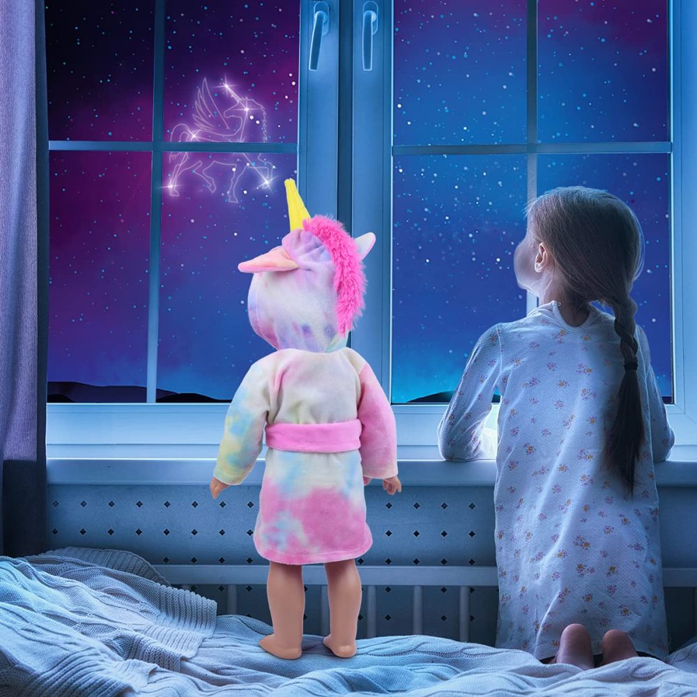14.5 Inch Girl Doll Clothes and Sleeping Bag Set -14 to 14.5 Inch Doll Unicorn Nightgown with Matching Shoes Pillow & Eye Mask for Kids Best Gifts