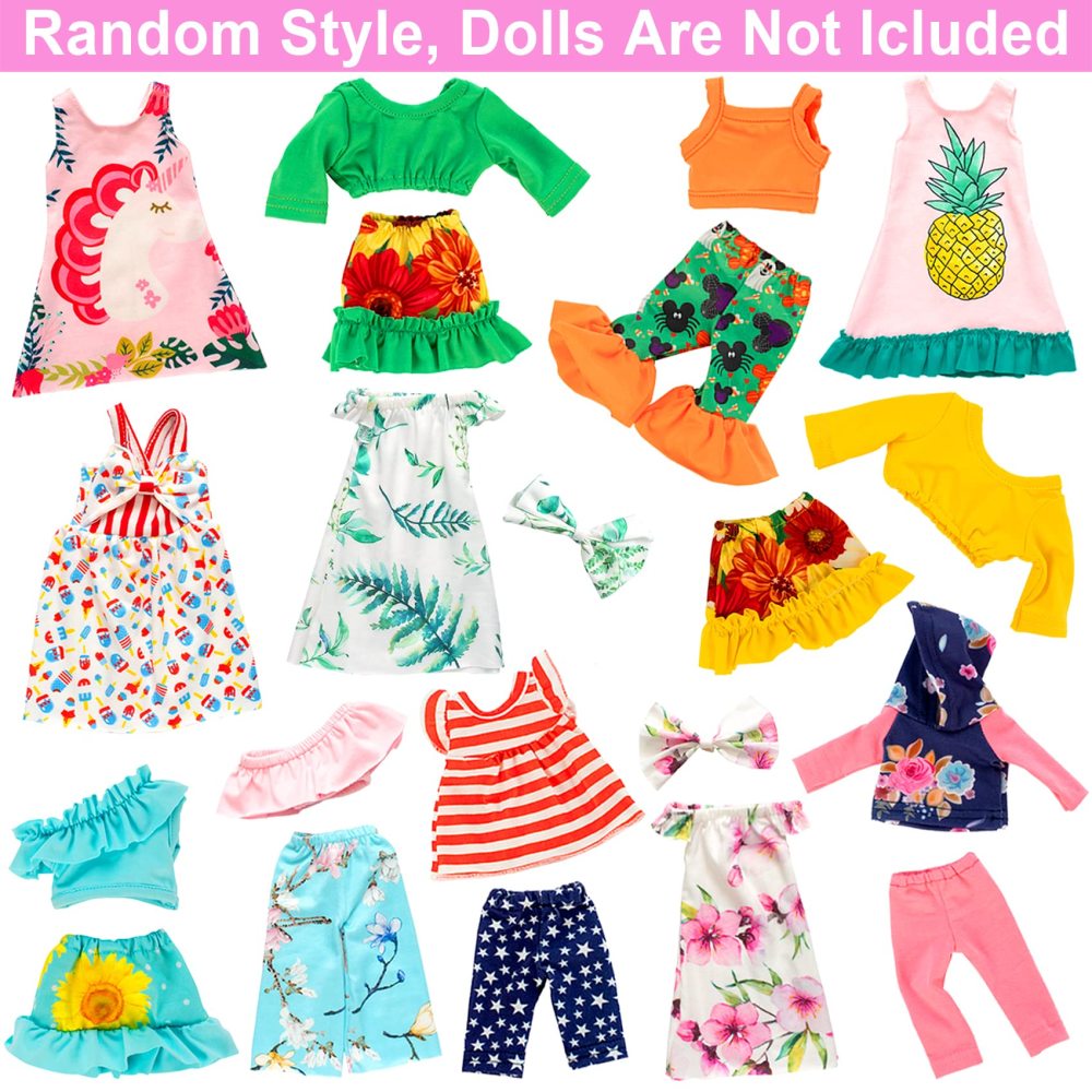10 Sets Fashion 14.5 Inch Girl Doll Clothes and Party Dress for 14 - 14.5 Inch Doll Clothes Outfits and Accessories