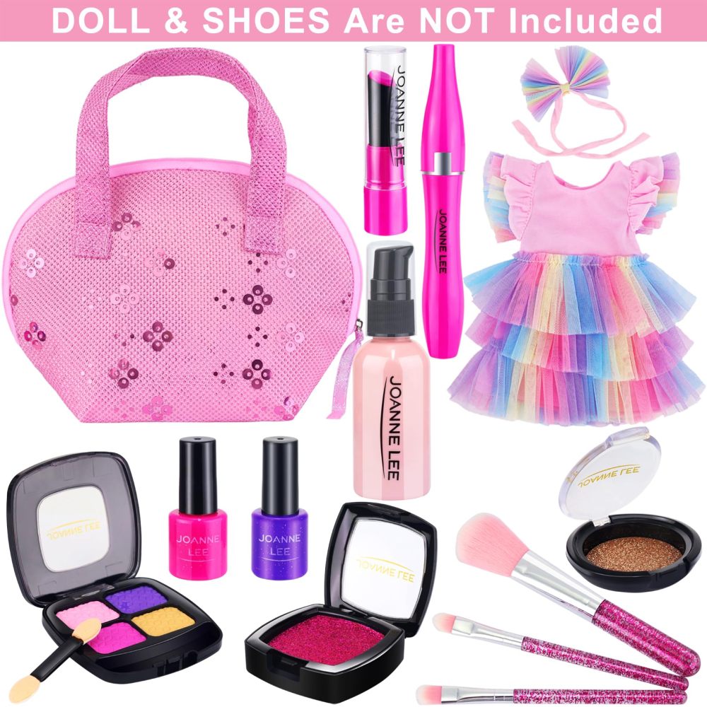 14 Pcs 18 Inch Girl Doll Accessories and Makeup Set includes Doll Dress with Makeup Stuff for 18 Inch Girl Doll My Our Life Journey Generation Girl Doll Accessories