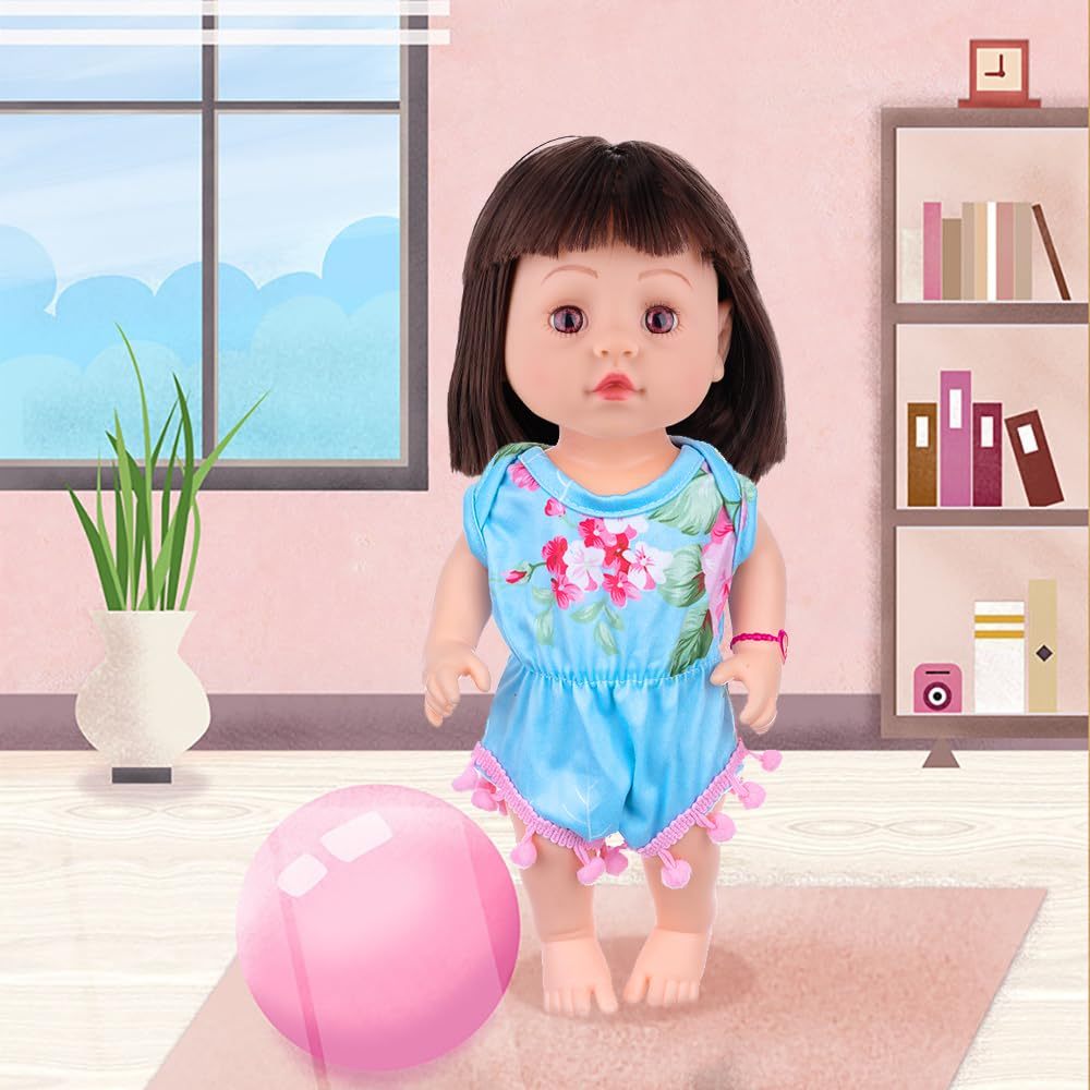 10Pcs Alive Doll Baby Doll Clothes and Accessories - Including Dresses,T-Shirts,Pants,Jumpsuit,Bell-Bottomed Pants for Kids Girls Gift 12 Inch Doll Random Style