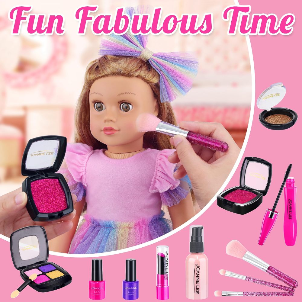 14 Pcs 18 Inch Girl Doll Accessories and Makeup Set includes Doll Dress with Makeup Stuff for 18 Inch Girl Doll My Our Life Journey Generation Girl Doll Accessories
