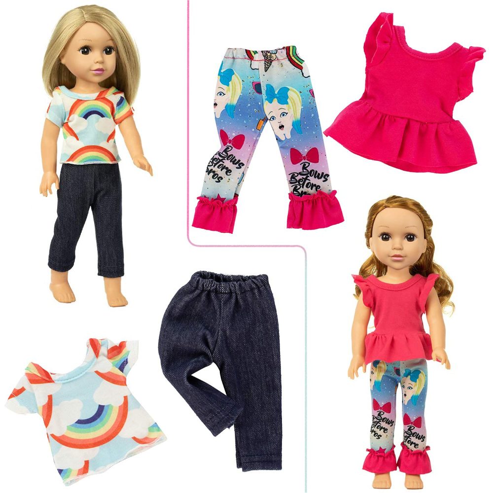 10 Sets 14.5 Inch Doll Clothes Outfits Dresses Pajamas Hair Clips for 15 Inch Girl Dolls