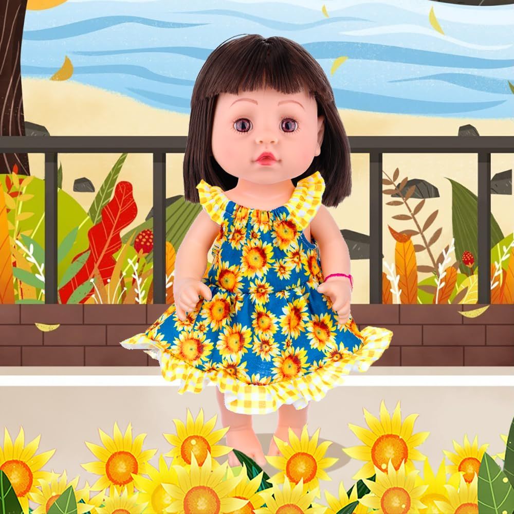 10Pcs Alive Doll Baby Doll Clothes and Accessories - Including Dresses,T-Shirts,Pants,Jumpsuit,Bell-Bottomed Pants for Kids Girls Gift 12 Inch Doll Random Style