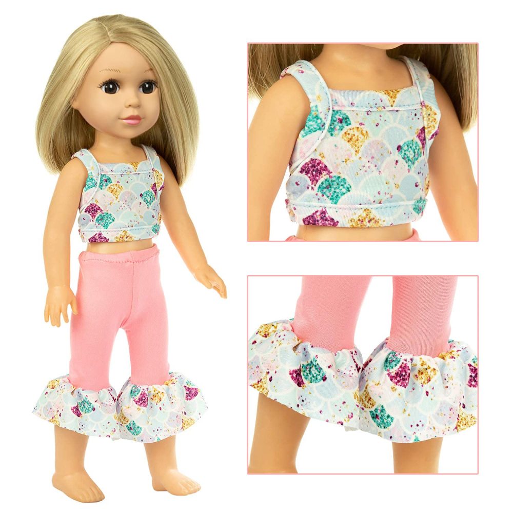 10 Sets 14.5 Inch Doll Clothes Outfits Dresses Pajamas Hair Clips for 15 Inch Girl Dolls