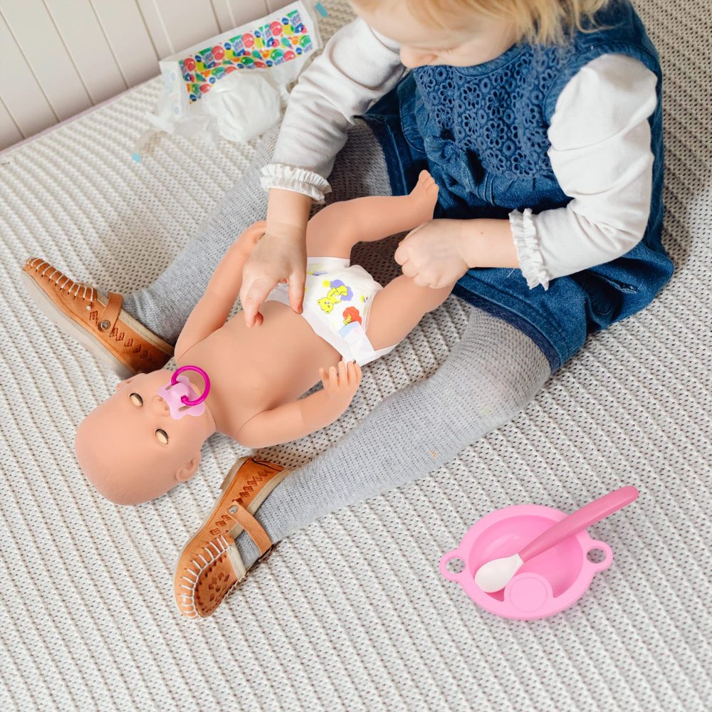 13 Pcs Baby Doll Clothes and Accessories - Baby Doll Diaper Bag with Bottle and Feeding Set for Baby Dolls Accessories