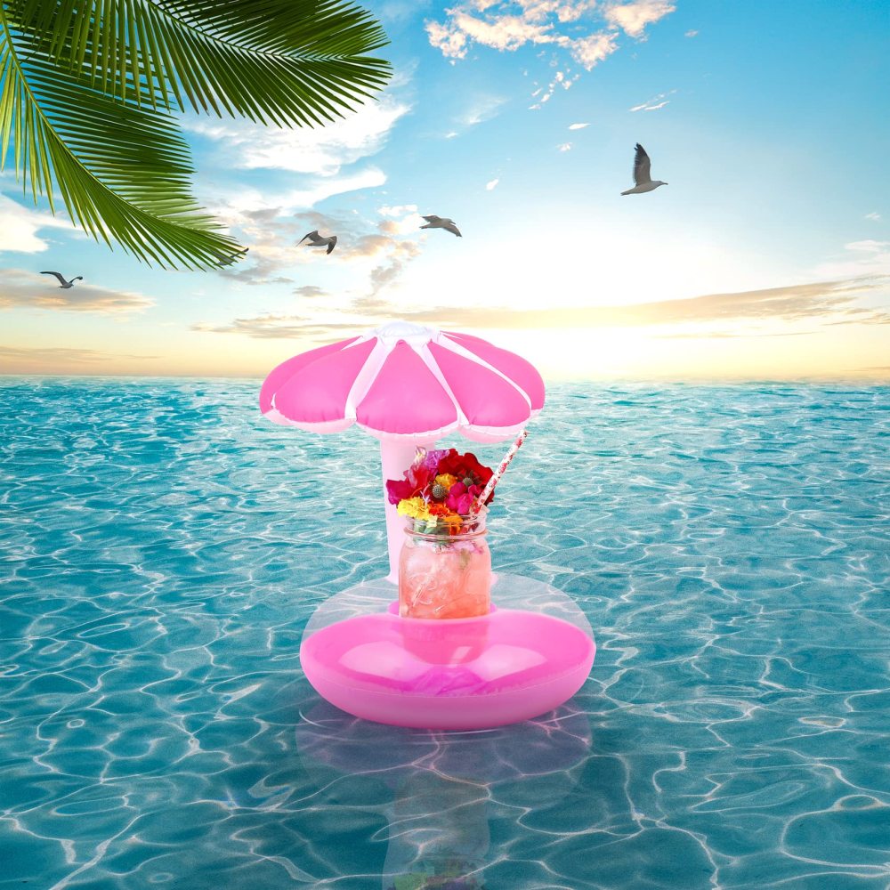 9 Pcs Cute 11.5 Inch Girl Doll Float Swimming Pool Floaties Party Ring Inflatable Drink Holder for 11.5" Girl Dolls Pool Float Toys